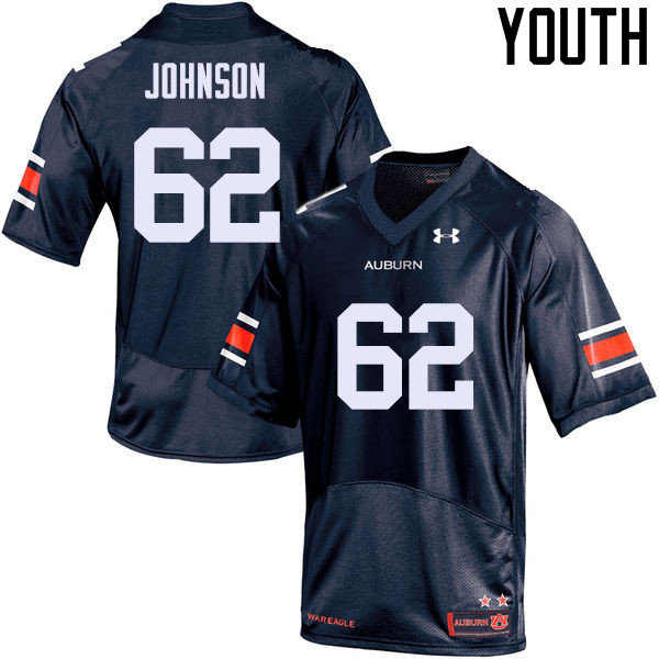 Youth Auburn Tigers #62 Jauntavius Johnson Navy College Stitched Football Jersey